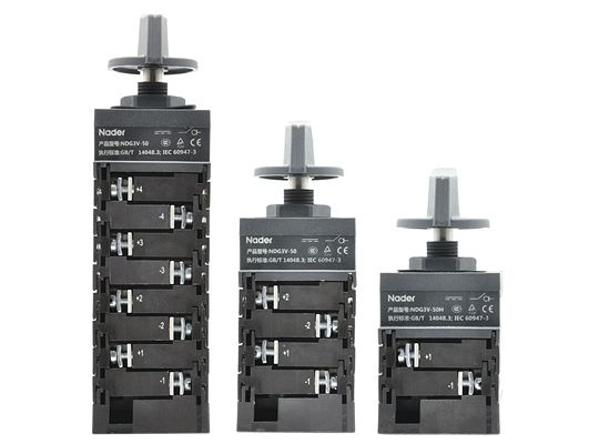 Кулачковый переключатель NDG3V-32/50. In=7,5..50A, Un=240..415V AC/600..1500V DC. Кол-во кулачков: 2..8