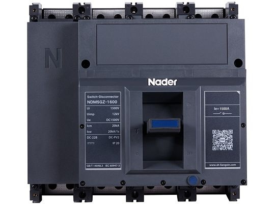 Автоматические выключатели в литом корпусе NDM5GZ 1500VDC без расцепителя
