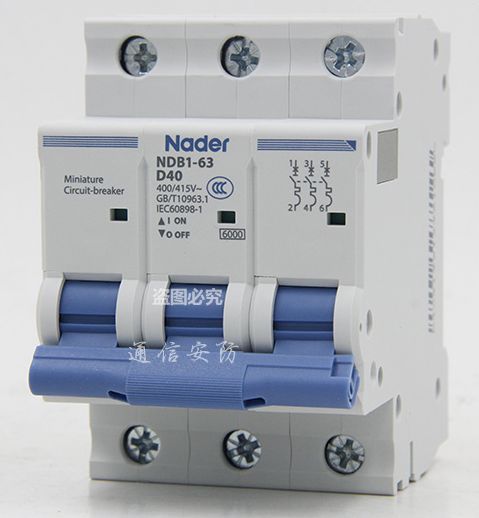 Модульный автоматический выключатель NDB1-63D40/3P 111600222 Nader